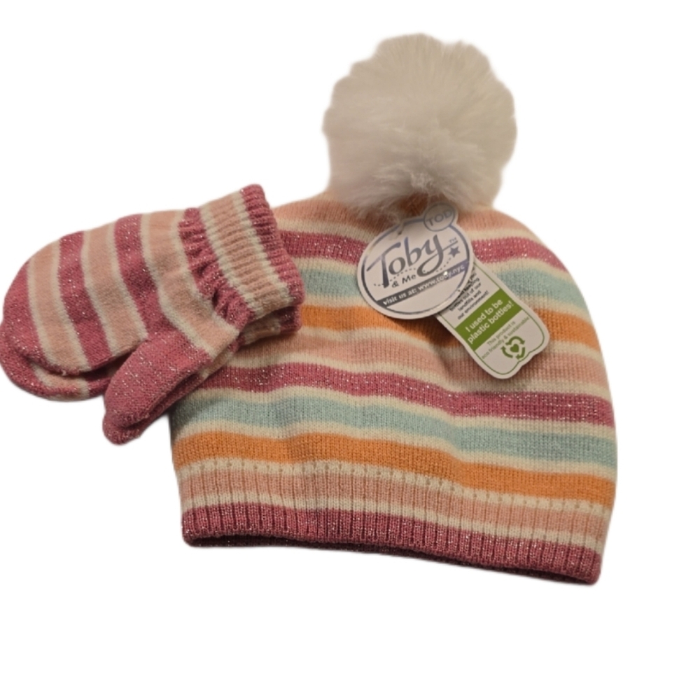 B2G1F- Toby & Me Toddler Girl Beanie and Mittens Set